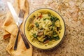 Bowtie Pesto with Broccoli Rabe Royalty Free Stock Photo