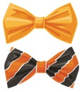 Orange Bow Ties Cartoon Vector Graphic Illustration Set Royalty Free Stock Photo