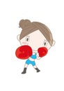 Boxercise pose - Woman enjoying fitness