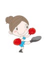Boxercise pose - Woman enjoying fitness