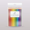 Colored Pencil Packaging : Transparent Plastic Package : Vector Illustration Royalty Free Stock Photo