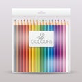 Colored Pencil Packaging : Transparent Plastic Package : Vector Illustration Royalty Free Stock Photo