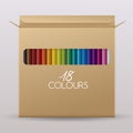 Colored Pencil Packaging : Paper box : Vector Illustration Royalty Free Stock Photo