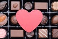 Box of assorted chocolate for Valentine`s day