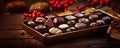 Box Of Assorted Chocolates On A Festive Table, Authenticity