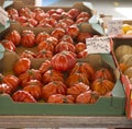 Box of big red tomatoes Royalty Free Stock Photo