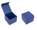 Box blue-closed and open. On white background Royalty Free Stock Photo