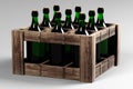 Box with bottles of wine