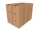 box boxes square isolated - 3d renderng Royalty Free Stock Photo