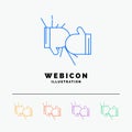 Box, boxing, competition, fight, gloves 5 Color Line Web Icon Template isolated on white. Vector illustration Royalty Free Stock Photo