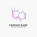 Box, boxing, competition, fight, gloves Purple Business Logo Template. Place for Tagline