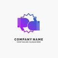 Box, boxing, competition, fight, gloves Purple Business Logo Template. Place for Tagline