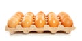 A box of brown chicken eggs Royalty Free Stock Photo