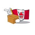 With box canadian flag fluttering on mascot pole