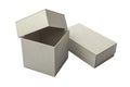 A box of cardboard for the presentation of your design. Objects on white background. Royalty Free Stock Photo