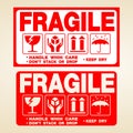 Fragile icon packaging shipping handle white care vector 6