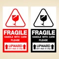 Fragile icon packaging shipping handle white care vector 7