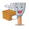 With box character putty knife isolated Royalty Free Stock Photo