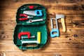 Box with children tools Royalty Free Stock Photo
