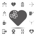 Box of chocolates, heart, gift icon. Simple glyph, flat vector element of valentines day icons set for UI and UX, website or