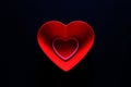 Red and pink hearts on black background, Valentine`s day, advertising banner Royalty Free Stock Photo