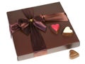 A box of chocolates with a ribbon