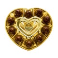 Box of chocolates in the shape of a heart. Isolated white background Royalty Free Stock Photo