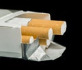 Box of cigarettes close up Royalty Free Stock Photo