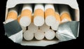 Box of cigarettes close up Royalty Free Stock Photo