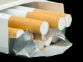 Box of cigarettes close up Royalty Free Stock Photo