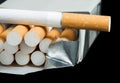 Box of cigarettes close up Royalty Free Stock Photo