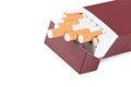 Box cigarettes isolated on a white Royalty Free Stock Photo