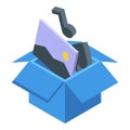 Box client icon isometric vector. Know document