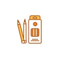 Box colored pencils color line icon. Tools for drawing concept. Royalty Free Stock Photo