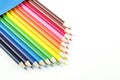 Box of Colored Pencils copy space Royalty Free Stock Photo