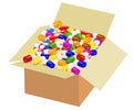 Box of colorful medicine