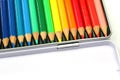 A box of coloring pencils Royalty Free Stock Photo