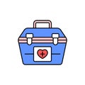 Box container color line icon. Donor program.