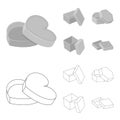 Box, container, package, and other web icon in outline,monochrome style.Case, shell, framework, icons in set collection.