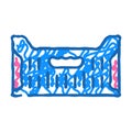 box container plastic icon doodle illustration Royalty Free Stock Photo