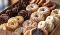 The box contains a diverse selection of cookies suitable for all kinds of events Royalty Free Stock Photo
