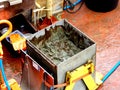 The Sea of Okhotsk / Russia - July 17 2015: The box core sample on the deck of RV Akademik Lavrentyev