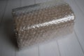 A box covering bubble wrap for protection product delivery Royalty Free Stock Photo