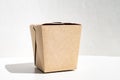 A box of craft cardboard for takeaway food. Closed food container insulated Royalty Free Stock Photo