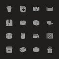 Box and Crates - Flat Vector Icons