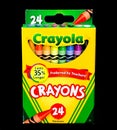 Box of Crayola Crayons on a black backdrop