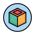 Box, cube molecule Vector icon which can easily modify