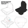 Box cut design template shows four views of a foldable packaging. The top-right Royalty Free Stock Photo
