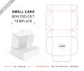 Small cake box die cut template, packaging die cut template, 3d box, keyline Royalty Free Stock Photo