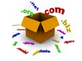 Box with domains Royalty Free Stock Photo